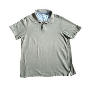 Tasso Elba Men’s Green Polo 100% Cotton Shirt Short Sleeve SZ L